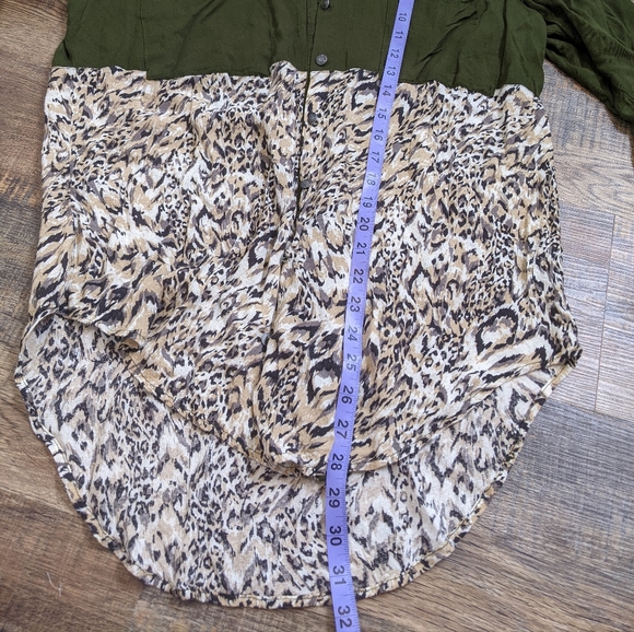 Free people Leopard Animal Print tunic long sleeve blouse - Picture 3 of 10